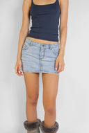 Low-waist skirt with star patches