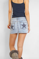 Low-waist skirt with star patches