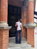 Wide-leg pants with cuff