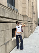 Wide-leg pants with cuff