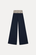 Wide-leg pants with cuff
