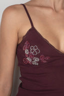 Beaded V-neck top