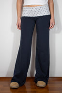 Wide-leg pants with cuffs
