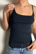 Round neck lace top