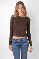 Lace-neck T-shirt