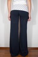 Wide-leg pants with cuffs