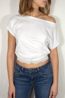 Lace boat neck T-shirt
