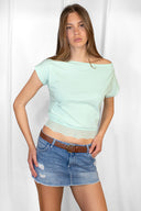 Lace boat neck T-shirt