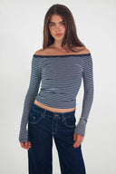 Boat neck T-shirt with lace