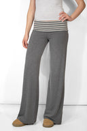 Wide-leg pants with cuffs