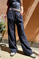 Wide leg coulisse pants