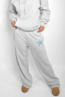 Wide-leg joggers with star patch