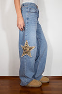 Low Waist Leopard Star Jeans