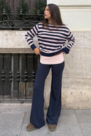 Wide-leg pants with cuffs