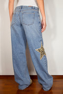 Low Waist Leopard Star Jeans