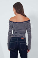 Boat neck T-shirt with lace