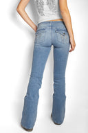 Low-waist flared jeans with wings