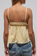 Broderie anglaise V-neck top