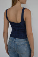 Square neckline lurex top