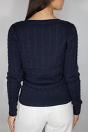 V-neck sweater with cables